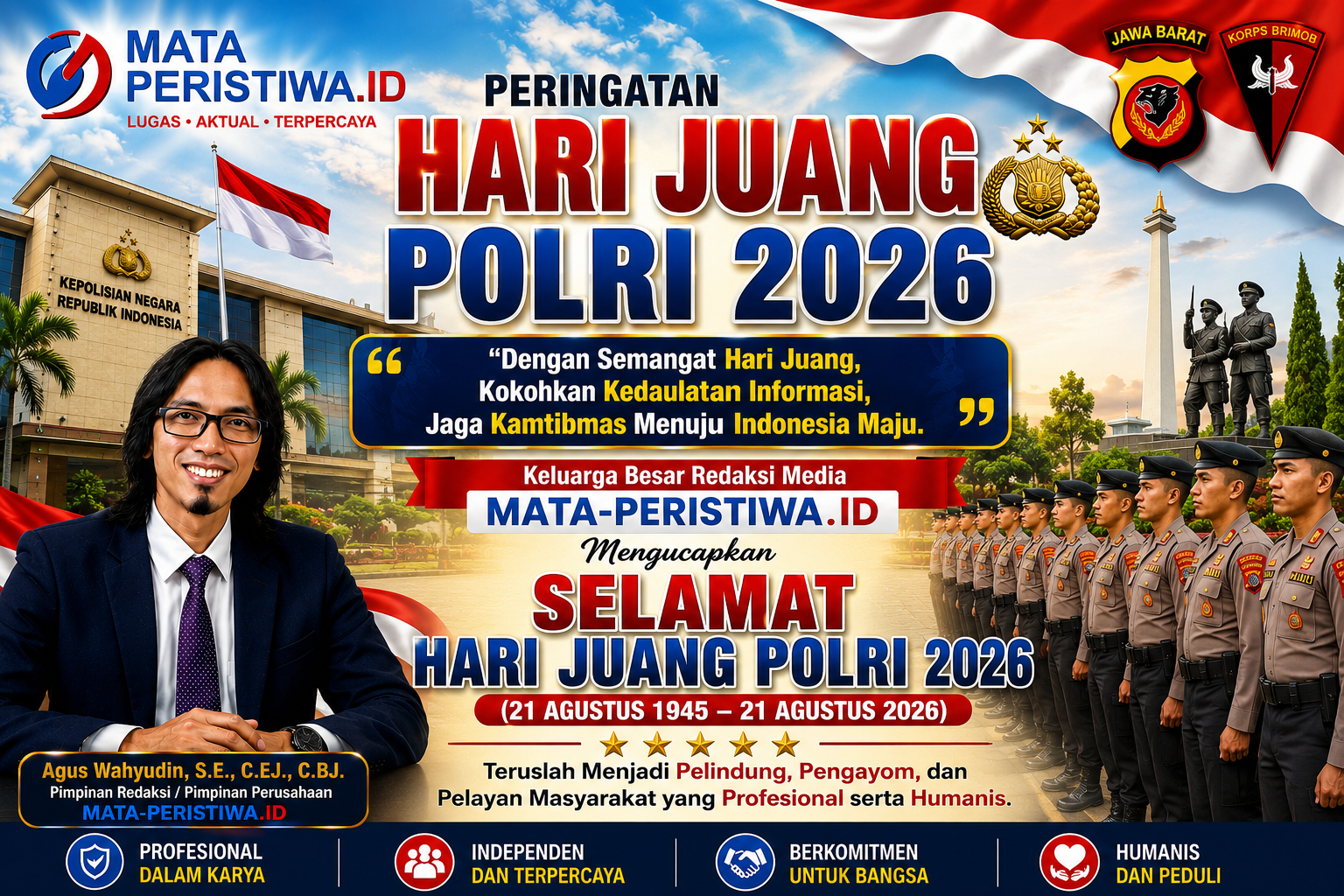 Redaksi MATA-PERISTIWA.ID Ucapan Selamat Hari Juang Polri 2026 dan Dorong Penguatan Kedaulatan Informasi Nasional